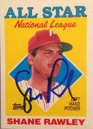 Shane Rawley Signed 1988 Topps Baseball Card - Philadelphia Phillies A/S