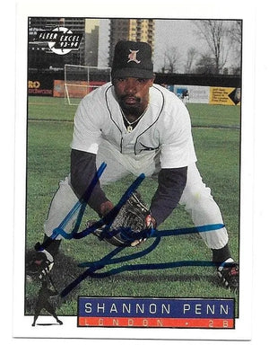 Shannon Penn Signed 1993-94 Fleer Excel Baseball Card - London Tigers