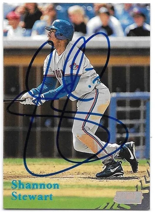 Shannon Stewart Signed 1998 Stadium Club Baseball Card - Toronto Blue Jays