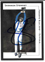 Shannon Stewart Signed 2001 Fleer Premium Baseball Card - Toronto Blue Jays - PastPros