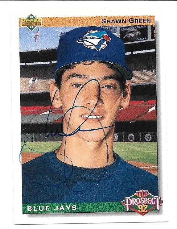Shawn Green Signed 1992 Upper Deck Baseball Card - Toronto Blue Jays
