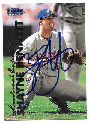 Shayne Bennett Signed 1999 Fleer Tradition Baseball Card - Montreal Expos - PastPros