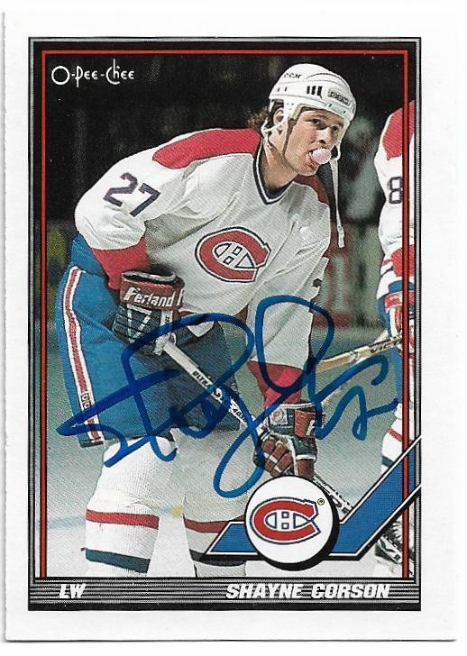 Shayne Corson Signed 1991-92 O-Pee-Chee Hockey Card - Montreal Canadiens - PastPros