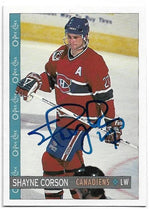 Shayne Corson Signed 1992-93 O-Pee-Chee Hockey Card - Montreal Canadiens