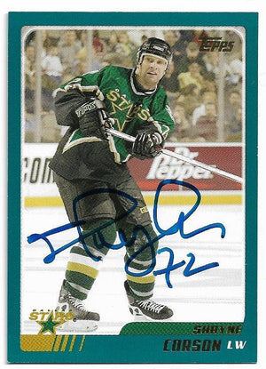 Shayne Corson Signed 2003-04 Topps Hockey Card - Dallas Stars - PastPros