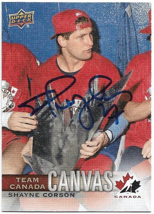 Shayne Corson Signed 2017-18 Canvas Upper Deck Canadian Tire Hockey Card - Team Canada - PastPros