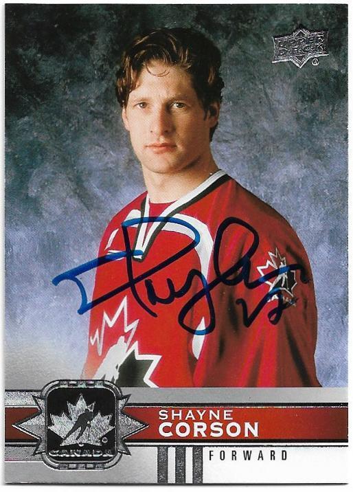 Shayne Corson Signed 2017-18 Upper Deck Canadian Tire Hockey Card - Team Canada - PastPros