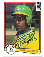 Shooty Babitt Signed 1982 Donruss Baseball Card - Oakland A's