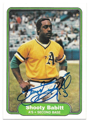 Shooty Babitt Signed 1982 Fleer Baseball Card - Oakland A's - PastPros