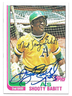 Shooty Babitt Signed 1982 Topps Baseball Card - Oakland A's - PastPros
