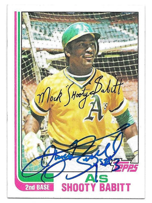 Shooty Babitt Signed 1982 Topps Baseball Card - Oakland A's