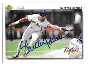 Skeeter Barnes Signed 1992 Upper Deck Baseball Card - Detroit Tigers