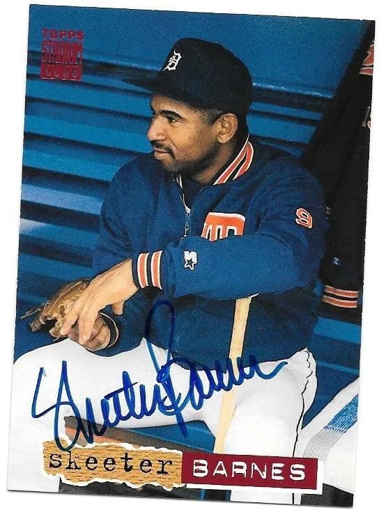 Skeeter Barnes Signed 1994 Topps Stadium Baseball Card - Detroit Tigers