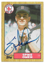 Spike Owen Signed 1987 Topps Baseball Card - Boston Red Sox