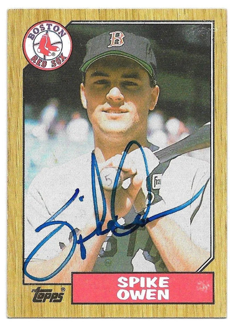 Spike Owen Signed 1987 Topps Baseball Card - Boston Red Sox