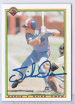 Spike Owen Signed 1990 Bowman Baseball Card - Montreal Expos