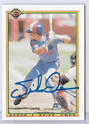 Spike Owen Signed 1990 Bowman Baseball Card - Montreal Expos - PastPros