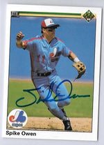 Spike Owen Signed 1990 Upper Deck Baseball Card - Montreal Expos