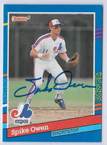 Spike Owen Signed 1991 Donruss Baseball Card - Montreal Expos - PastPros