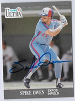 Spike Owen Signed 1991 Fleer Ultra Baseball Card - Montreal Expos