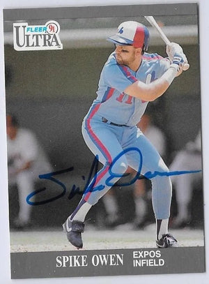 Spike Owen Signed 1991 Fleer Ultra Baseball Card - Montreal Expos