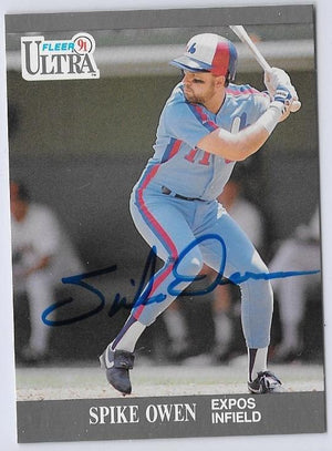 Spike Owen Signed 1991 Fleer Ultra Baseball Card - Montreal Expos - PastPros