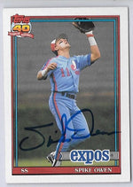 Spike Owen Signed 1991 Topps Baseball Card - Montreal Expos - PastPros