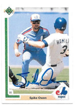 Spike Owen Signed 1991 Upper Deck Baseball Card - Montreal Expos