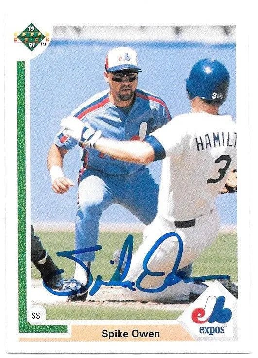 Spike Owen Signed 1991 Upper Deck Baseball Card - Montreal Expos