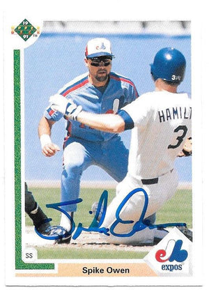 Spike Owen Signed 1991 Upper Deck Baseball Card - Montreal Expos - PastPros
