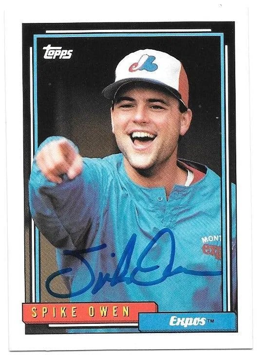 Spike Owen Signed 1992 Topps Baseball Card - Montreal Expos