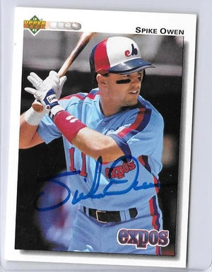 Spike Owen Signed 1992 Upper Deck Baseball Card - Montreal Expos
