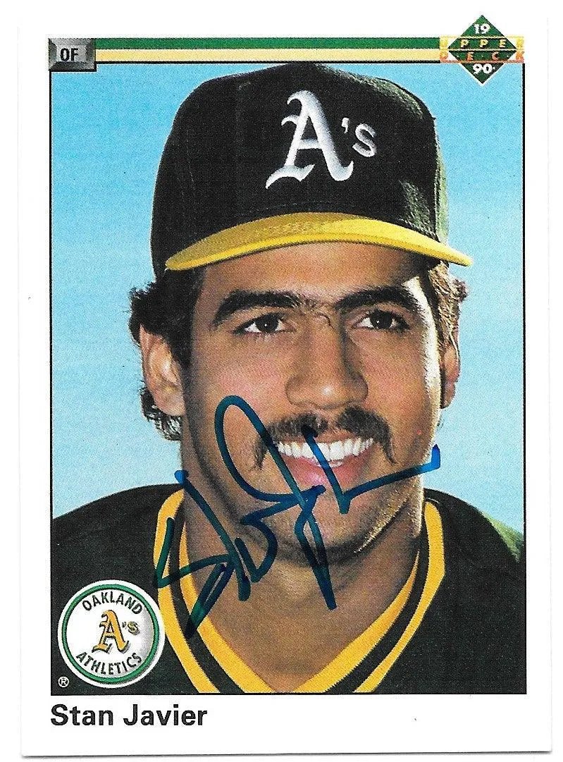Stan Javier Signed 1990 Upper Deck Baseball Card - Oakland A's