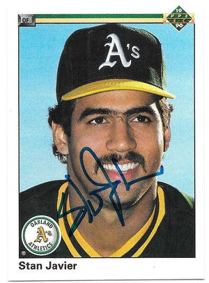 Stan Javier Signed 1990 Upper Deck Baseball Card - Oakland A's