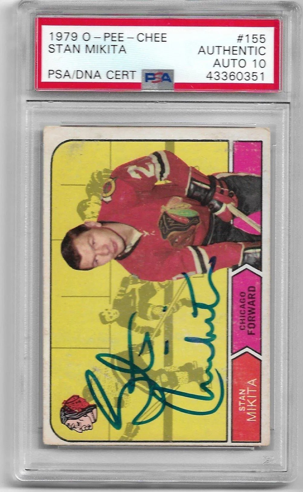 Stan Mikita Signed 1968-69 O-Pee-Chee Hockey Card - Chicago Black Hawks - PSA/DNA