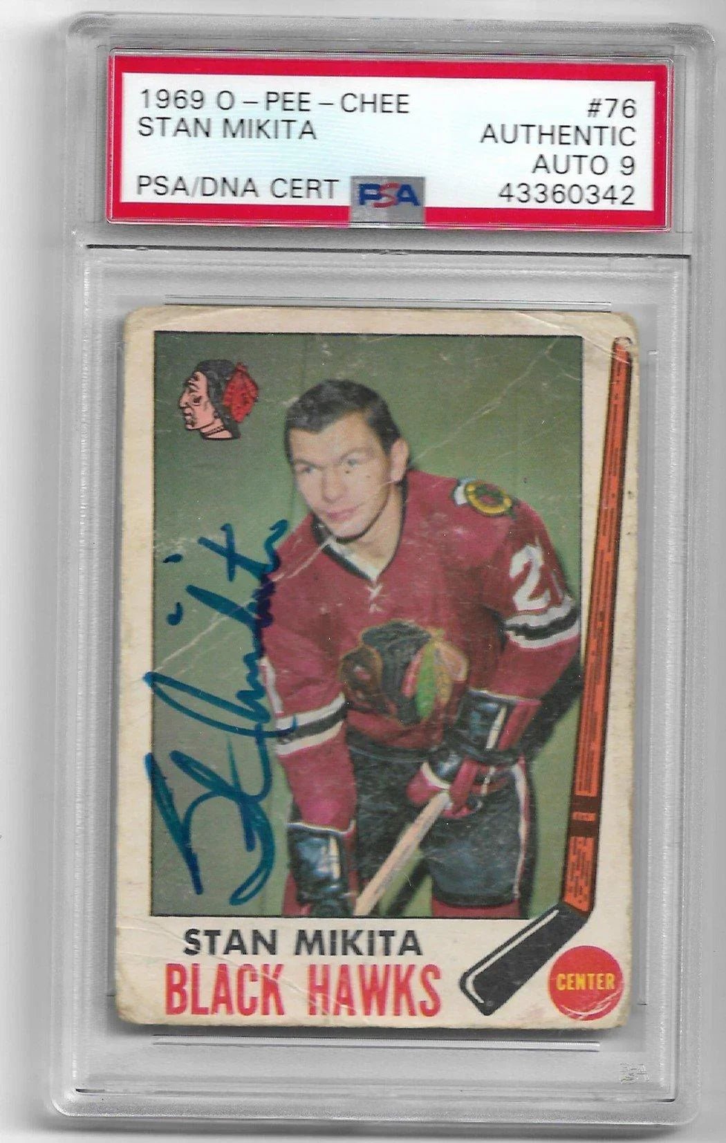 Stan Mikita Signed 1969-70 O-Pee-Chee Hockey Card - Chicago Black Hawks - PSA/DNA