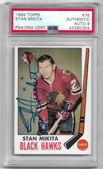 Stan Mikita Signed 1969-70 Topps Hockey Card - Chicago Black Hawks - PSA DNA Certified