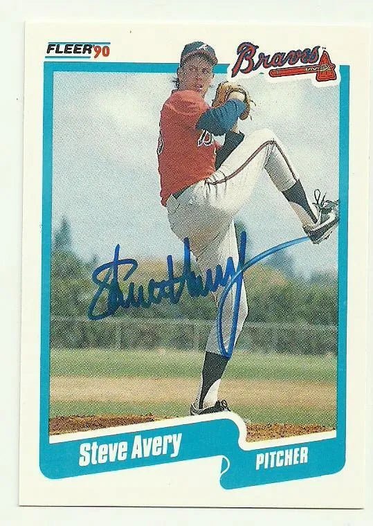 Steve Avery Signed 1990 Fleer Baseball Card - Atlanta Braves