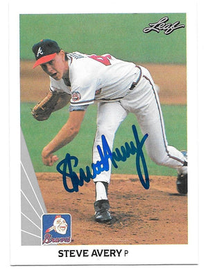 Steve Avery Signed 1990 Leaf Baseball Card - Atlanta Braves - PastPros