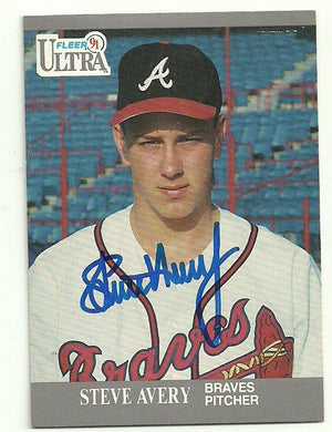 Steve Avery Signed 1991 Fleer Ultra Baseball Card - Atlanta Braves - PastPros