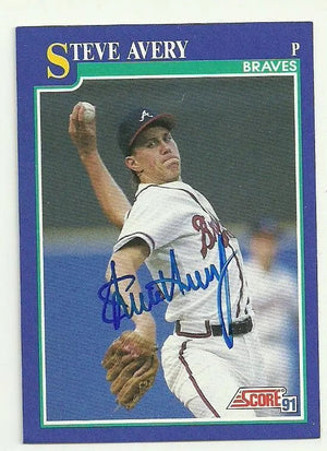 Steve Avery Signed 1991 Score Baseball Card - Atlanta Braves
