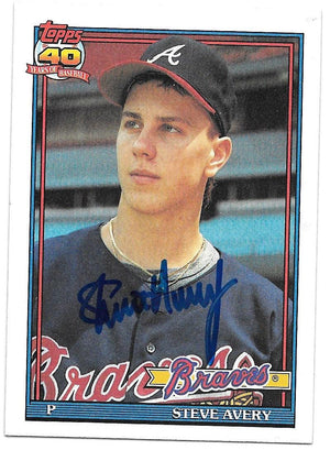 Steve Avery Signed 1991 Topps Baseball Card - Atlanta Braves - PastPros