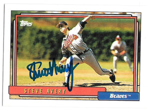 Steve Avery Signed 1992 Topps Baseball Card - Atlanta Braves