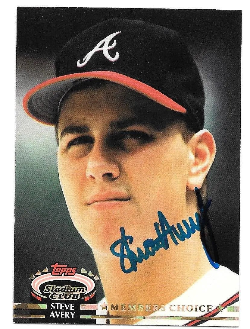 Steve Avery Signed 1992 Topps Stadium Member's Choice Baseball Card - Atlanta Braves