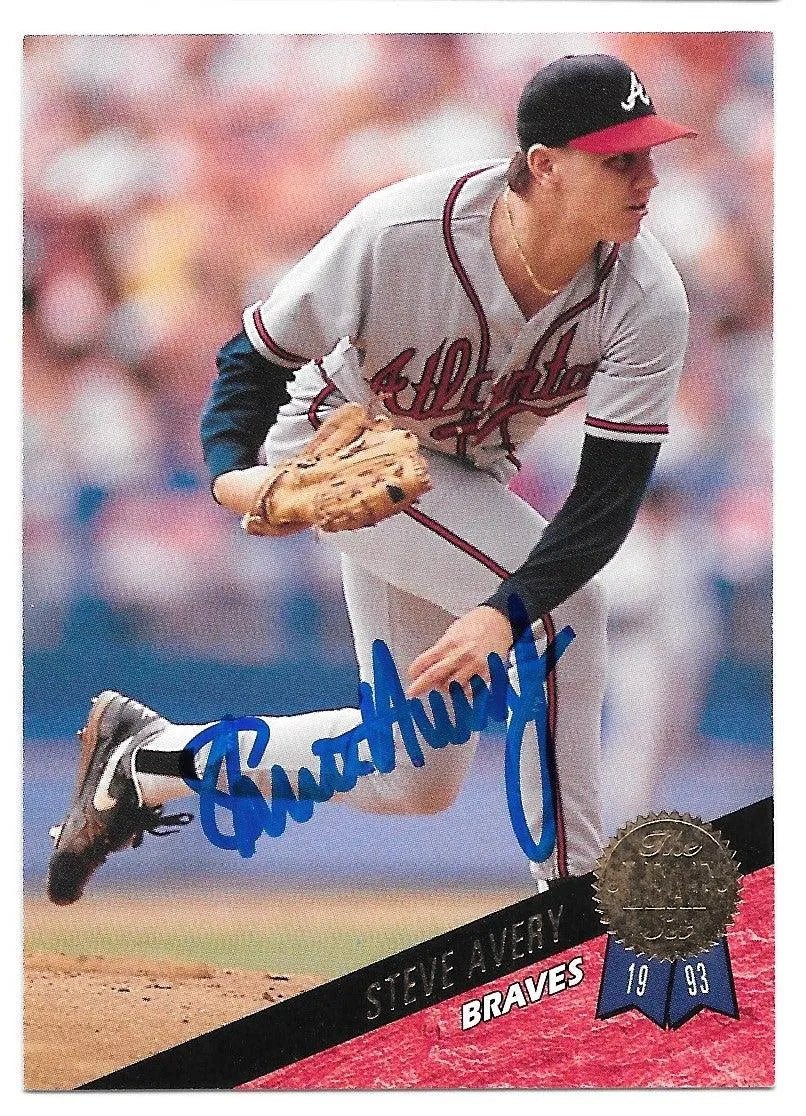 Steve Avery Signed 1993 Leaf Baseball Card - Atlanta Braves