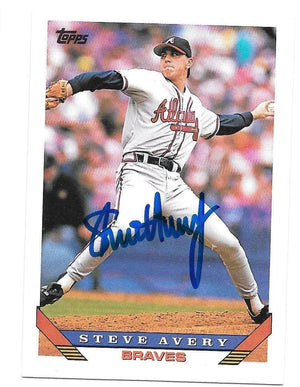 Steve Avery Signed 1993 Topps Baseball Card - Atlanta Braves