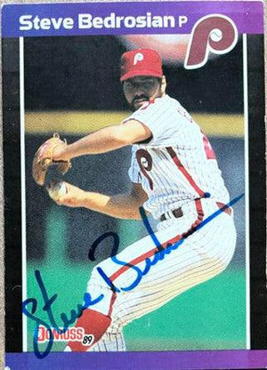 Steve Bedrosian Signed 1989 Donruss Baseball Card - Philadelphia Phillies - PastPros