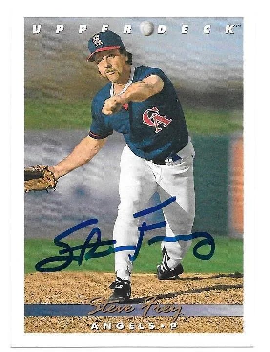 Steve Frey Signed 1993 Upper Deck Baseball Card - California Angels