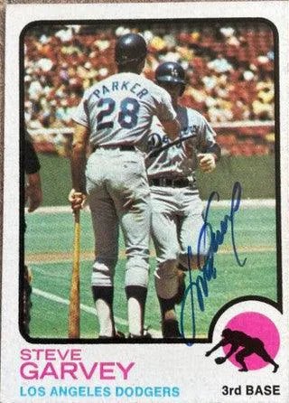 Steve Garvey Signed 1973 Topps Baseball Card - Los Angeles Dodgers