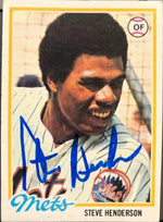 Steve Henderson Signed 1978 Topps Baseball Card - New York Mets